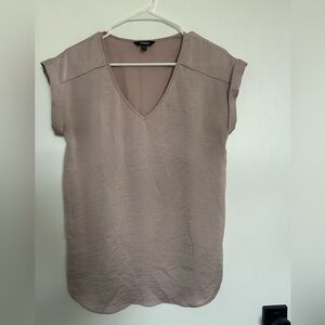 Express Women's V-Neck Blouse in Blush Taupe